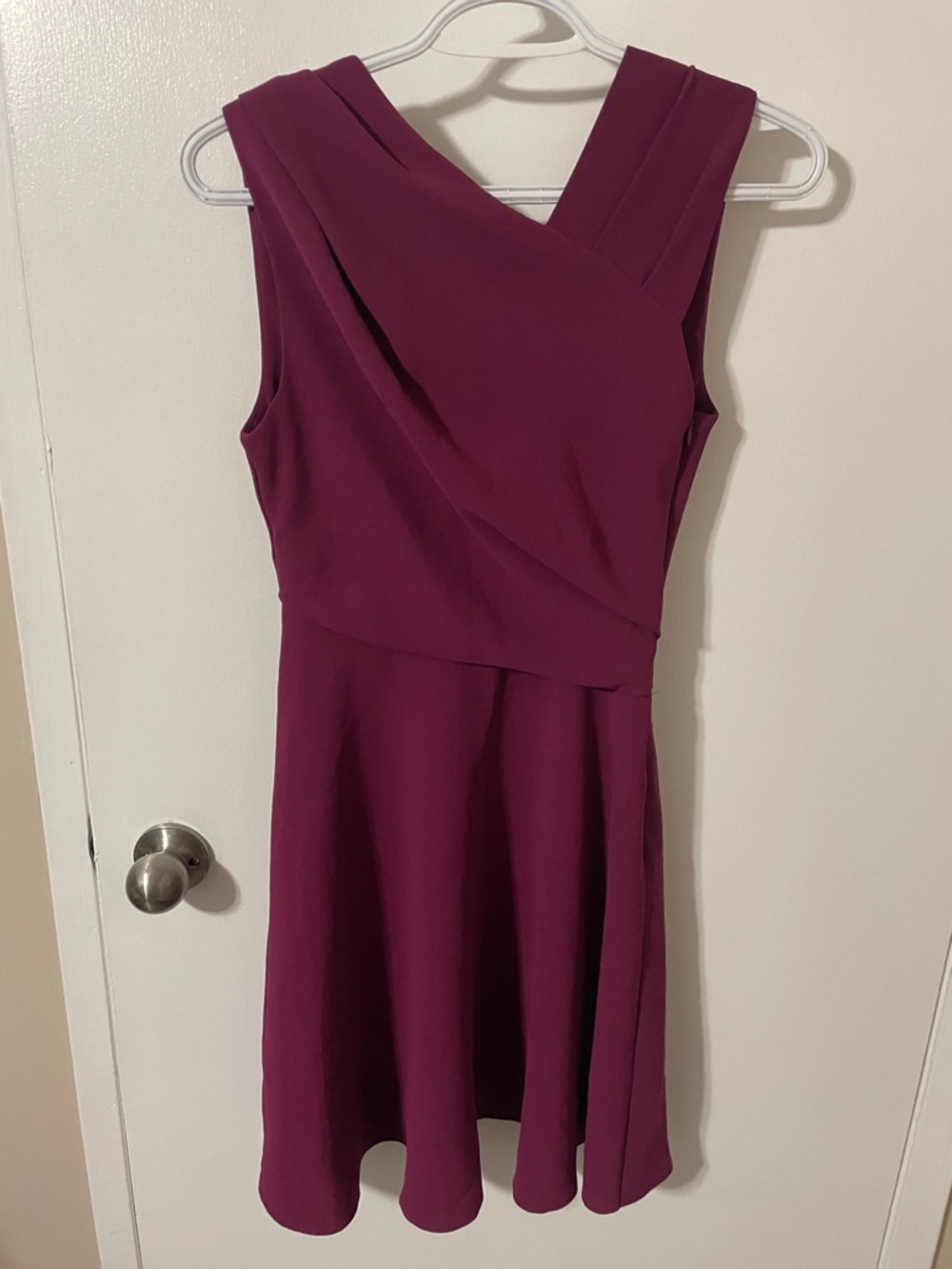Reiss Marianne Wrap Front Dress in Berry Colour Size 0 - Picture 3 of 13
